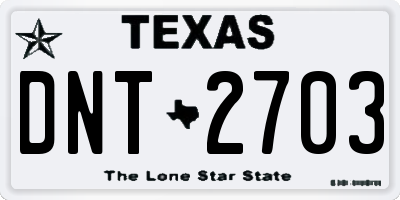 TX license plate DNT2703