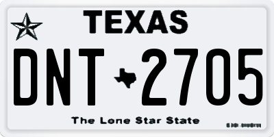 TX license plate DNT2705