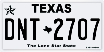 TX license plate DNT2707