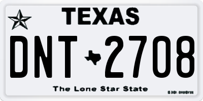 TX license plate DNT2708