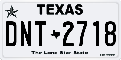 TX license plate DNT2718