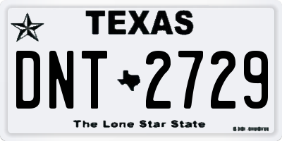 TX license plate DNT2729
