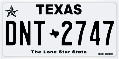 TX license plate DNT2747