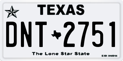 TX license plate DNT2751