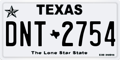 TX license plate DNT2754