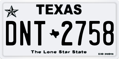 TX license plate DNT2758