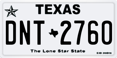 TX license plate DNT2760