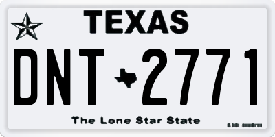 TX license plate DNT2771