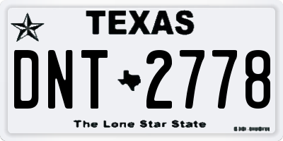 TX license plate DNT2778