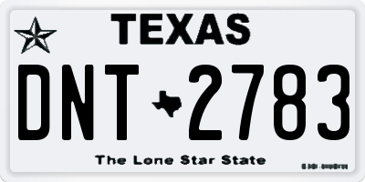 TX license plate DNT2783
