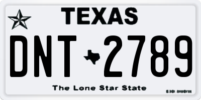 TX license plate DNT2789