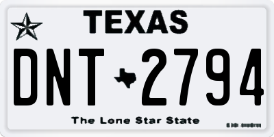 TX license plate DNT2794
