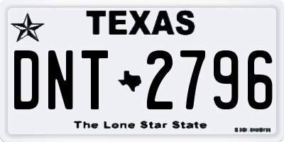 TX license plate DNT2796