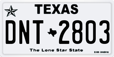 TX license plate DNT2803