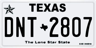 TX license plate DNT2807