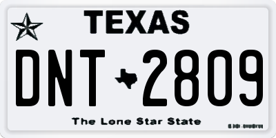 TX license plate DNT2809