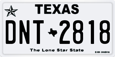 TX license plate DNT2818