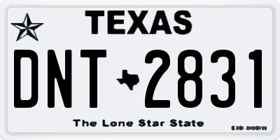 TX license plate DNT2831