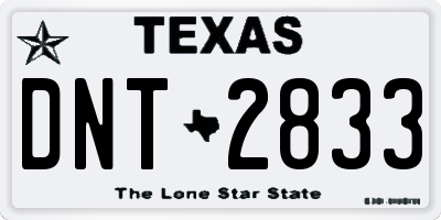 TX license plate DNT2833
