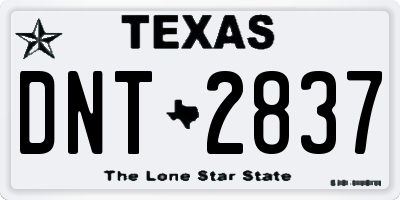 TX license plate DNT2837
