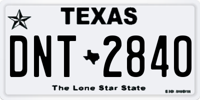 TX license plate DNT2840