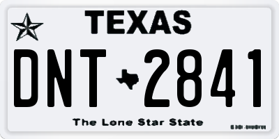 TX license plate DNT2841