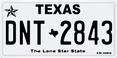 TX license plate DNT2843