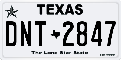 TX license plate DNT2847