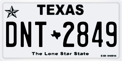 TX license plate DNT2849