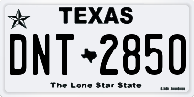 TX license plate DNT2850