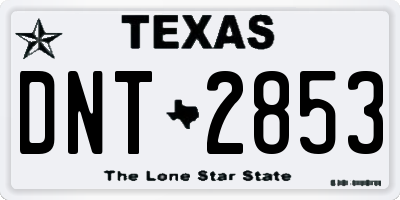 TX license plate DNT2853