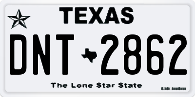 TX license plate DNT2862