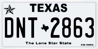 TX license plate DNT2863