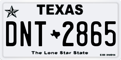 TX license plate DNT2865
