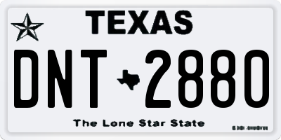 TX license plate DNT2880