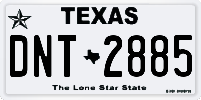 TX license plate DNT2885