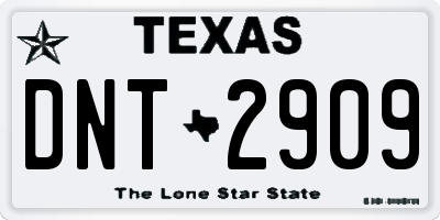 TX license plate DNT2909