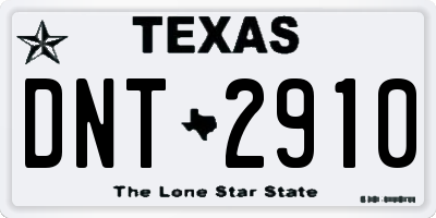 TX license plate DNT2910