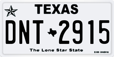TX license plate DNT2915