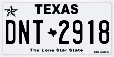 TX license plate DNT2918