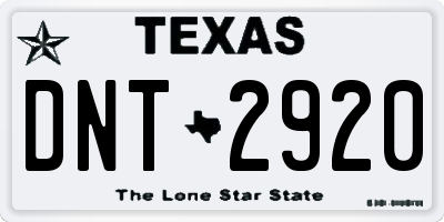 TX license plate DNT2920