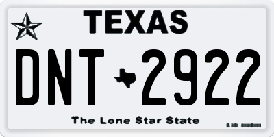 TX license plate DNT2922