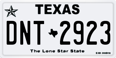 TX license plate DNT2923