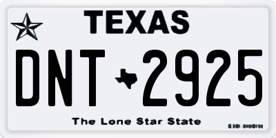 TX license plate DNT2925