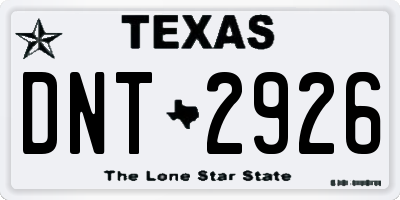 TX license plate DNT2926