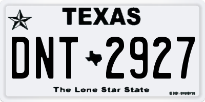 TX license plate DNT2927