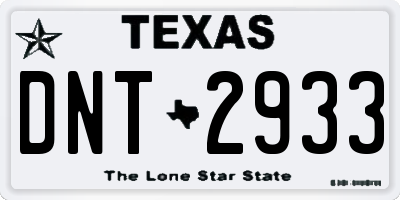 TX license plate DNT2933