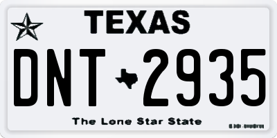 TX license plate DNT2935