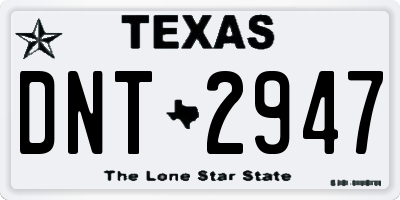TX license plate DNT2947
