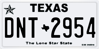 TX license plate DNT2954